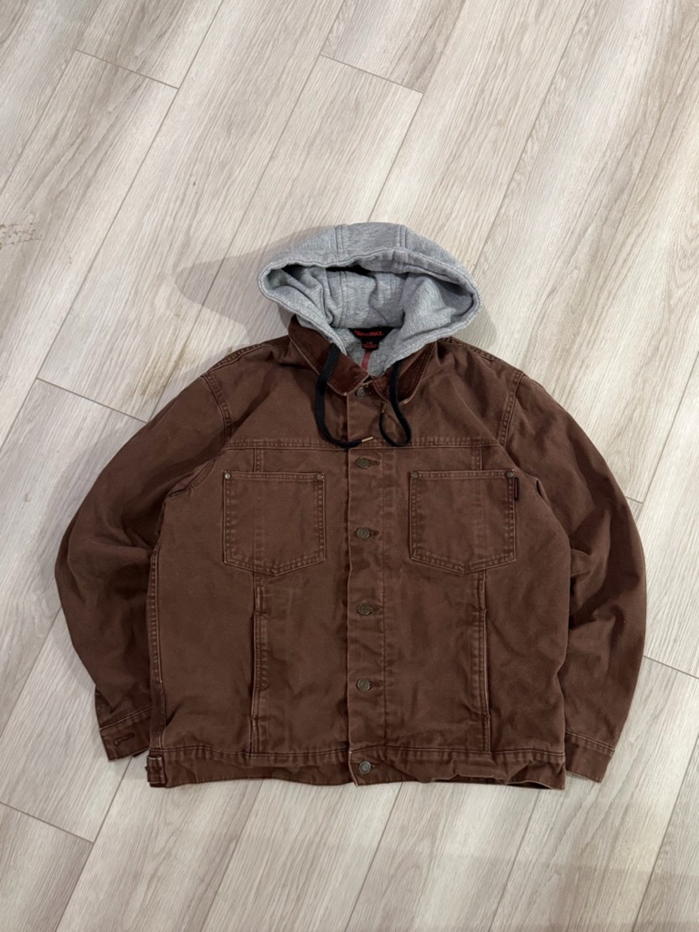 Tough Duck Brown Workwear Denim Hooded Jacket